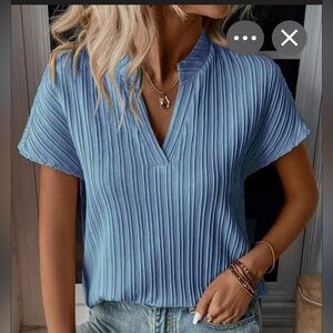 Noracora Elegant Plain V Neck Short Sleeve T-shirt Women’s Medium